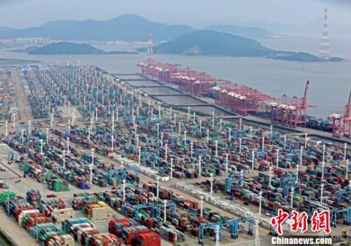 浙江寧波舟山港?！≌掠聺?攝